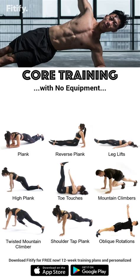 Core Exercises  No Equipment