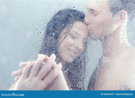 Couple Kissing Shower