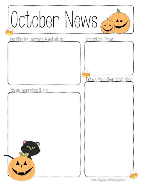 Free Editable October Preschool Newsletter Template