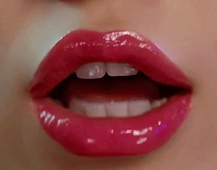 Hot Blonde Licking Lips