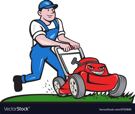 Lawn Mowing Cartoon