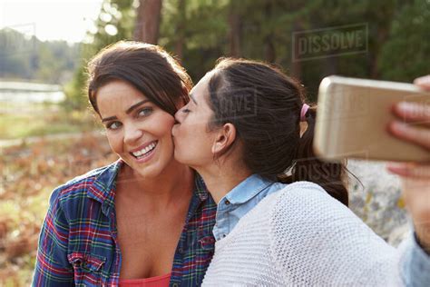 Mature Lesbian Passionate Kiss