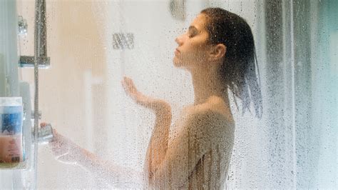 Naked Beautiful Woman Shower