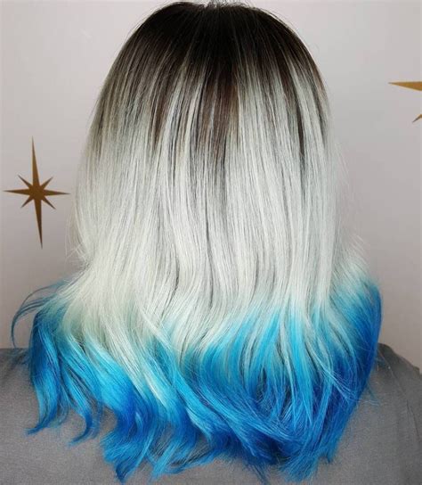 Ombre Blue Dyed Tips Hair