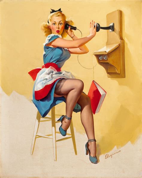 Pin Up Girl On Phone