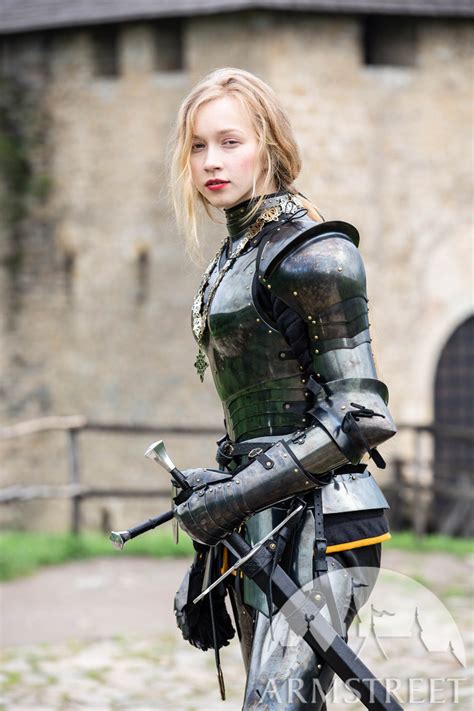 Women In Black Long Leather With Sword